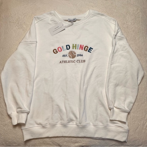 Gold Hinge Women’s Colorful Boyfriend Sweatshirt Size Medium NWT - Picture 5 of 15